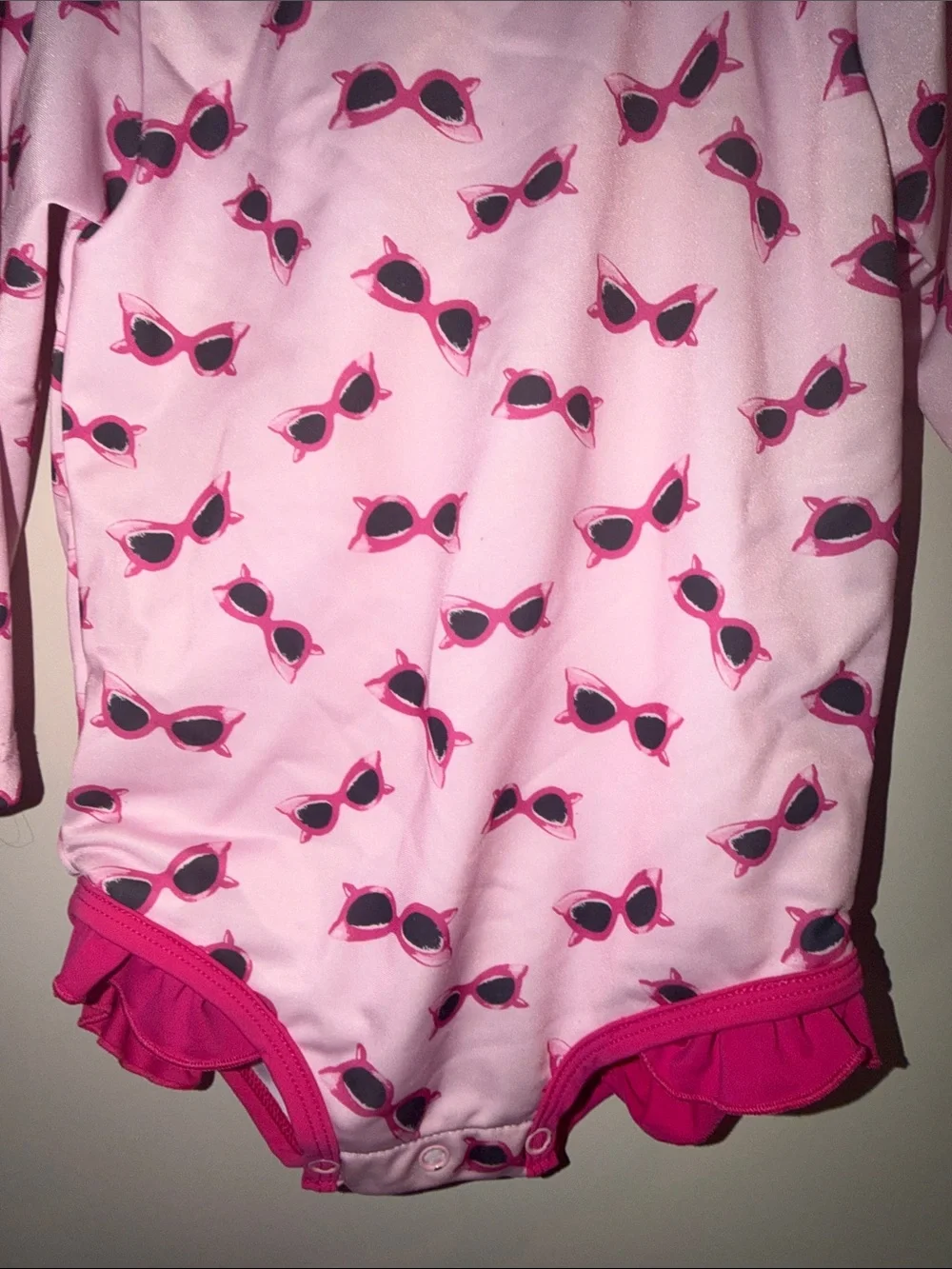 Rachel Riley Pink Sunglasses Print Long-Sleeve Swim Pajama Set
